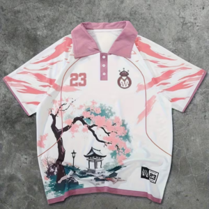White & Pink Summer Short Sleeve Shirt